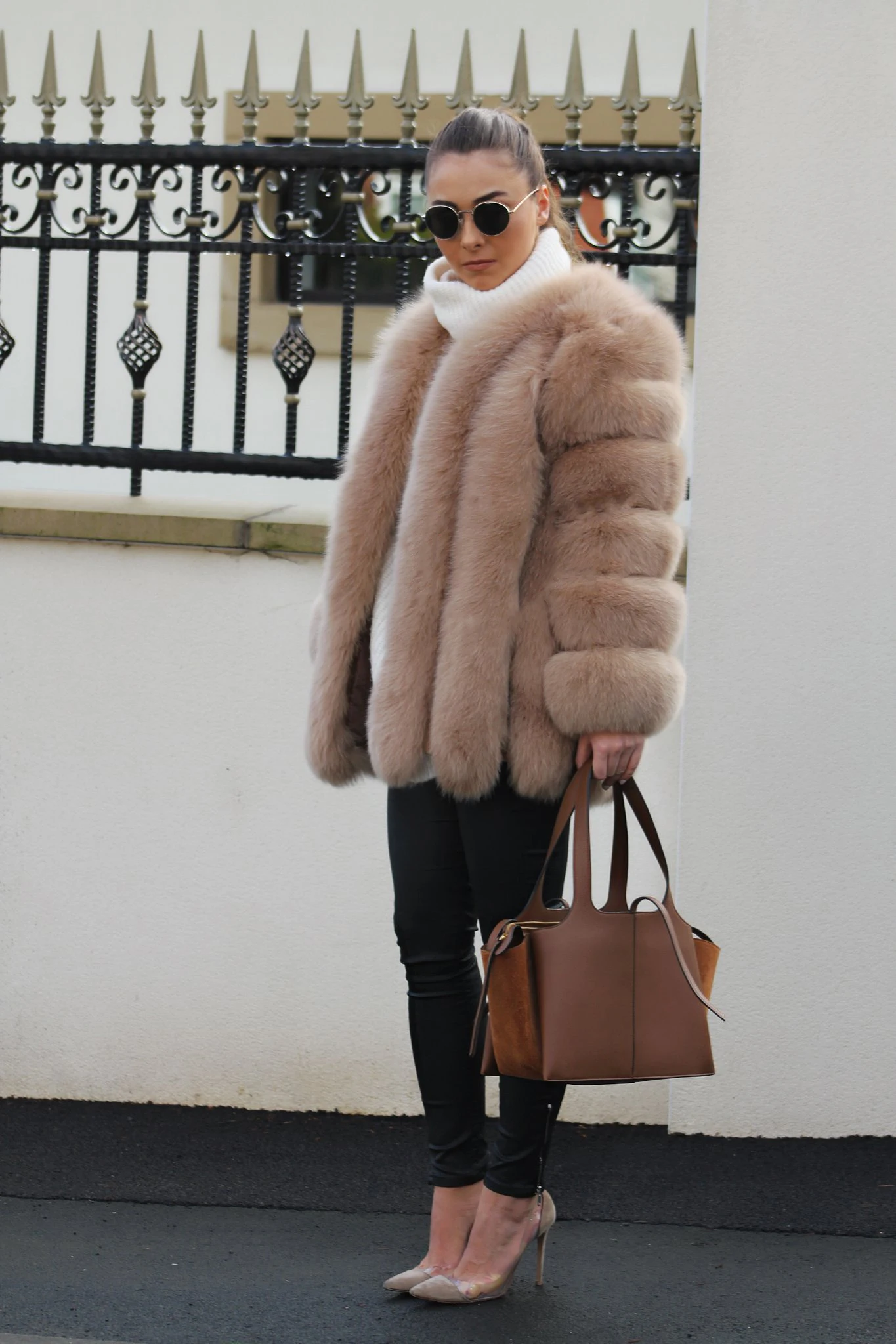 Women's Real Fox Fur Coat Winter Warm Luxury Jacket Natural Fur Thick Cozy Extra Long Heavy Windproof Outerwear for Ladies WG-70