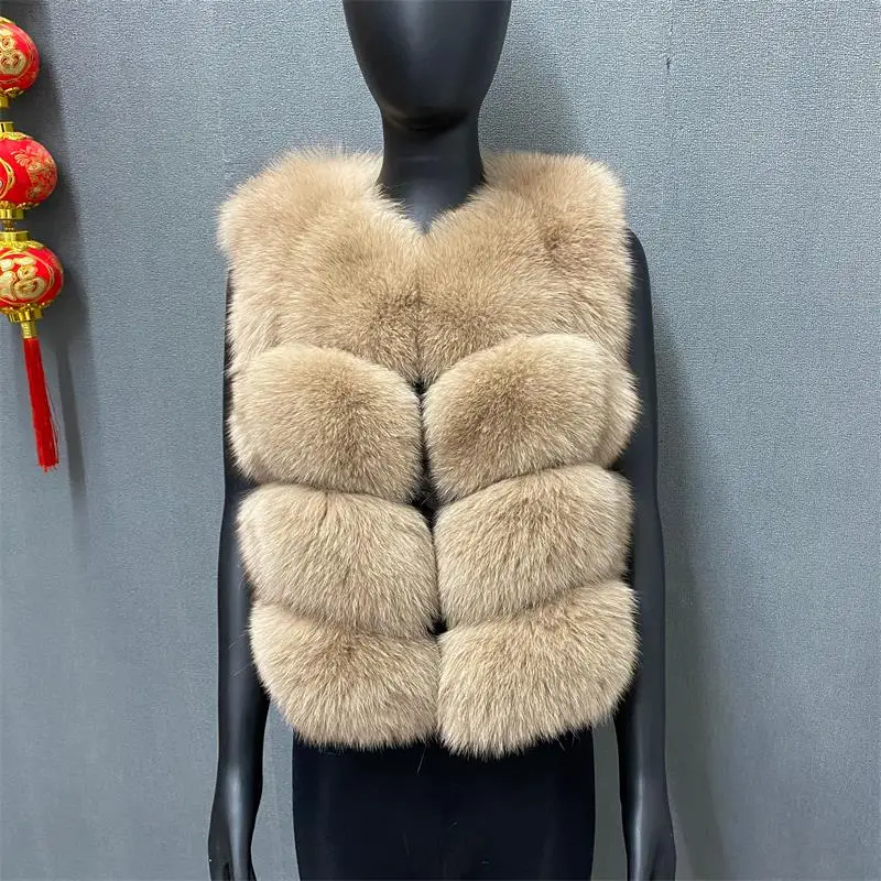 Natural Fur Vest Ladies Winter Autumn Coat Warm Vest Made of Natural Fur Women's Vest Real Fur Vest Genuine