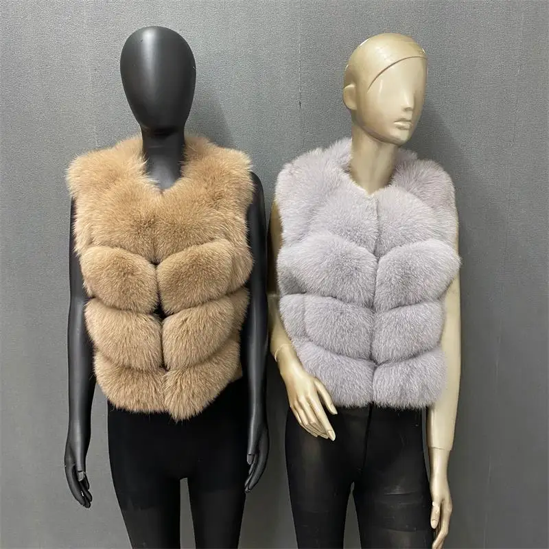 Natural Fur Vest Ladies Winter Autumn Coat Warm Vest Made of Natural Fur Women's Vest Real Fur Vest Genuine