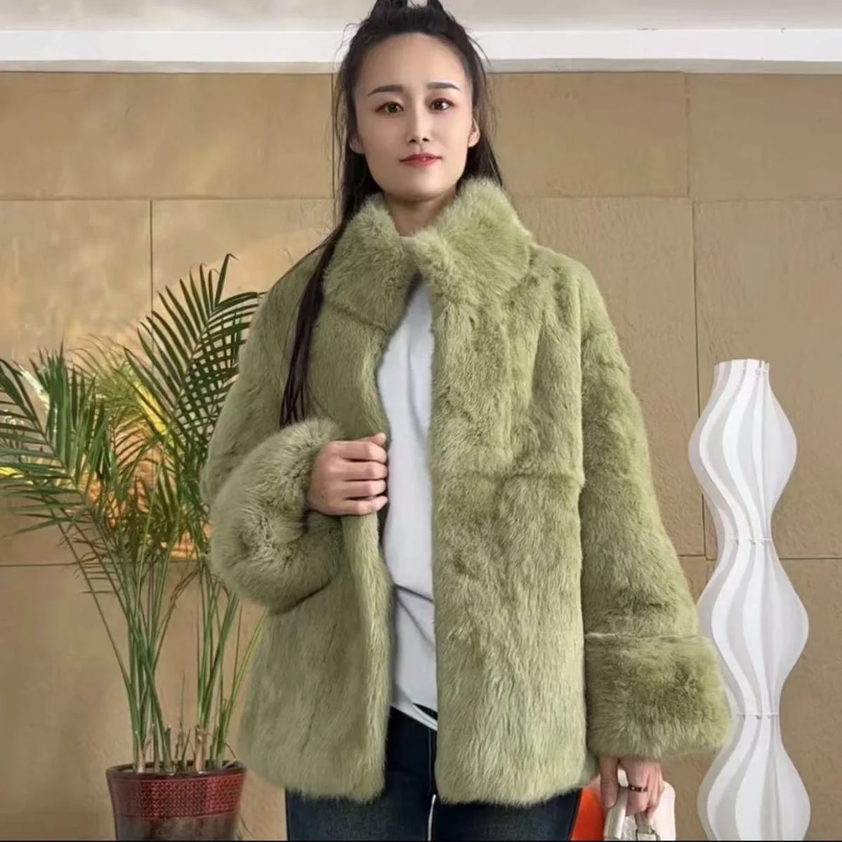 Fancy Rani Natural Fur Coat Women Winter Jacket Real Leather And Fur Bolero Women's Clothing Female Outerwears With 2024 Black