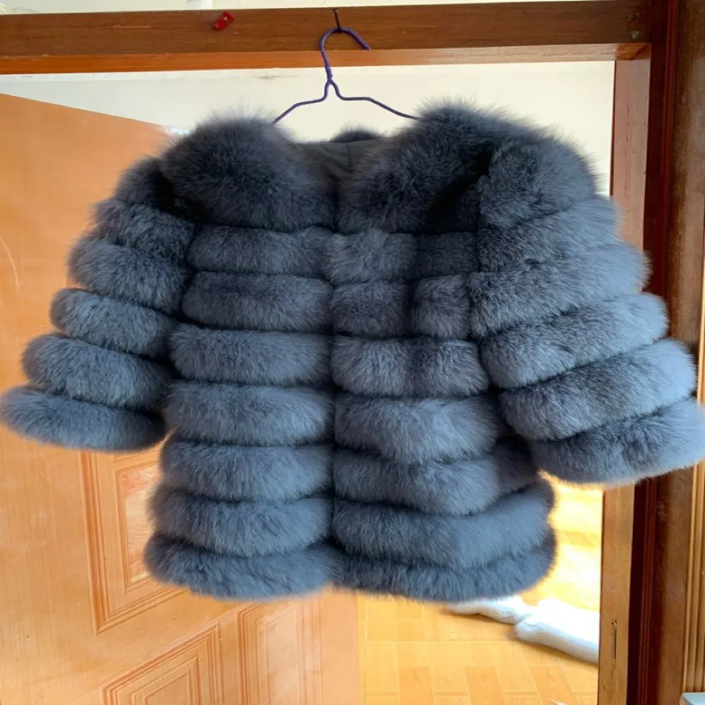 70CM 4in1 New Fast Shipping New Fashion Women Fashion Real Natural Fox Fur Long Coat Jacket for Winter Warm Over Coat