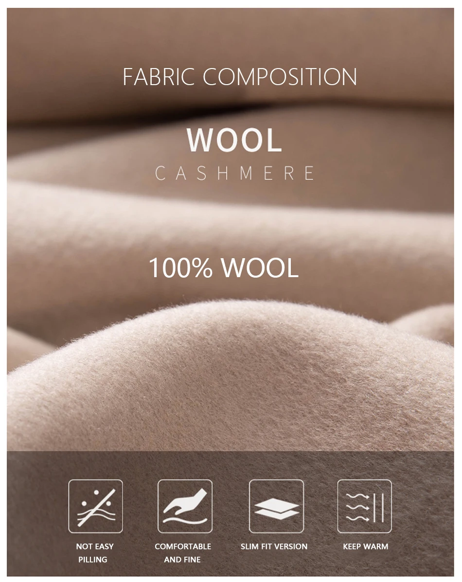 CNEGOVIK Natural Fox Fur Winter Cashmere Wool Coat Women Fur Coat Women Luxury Real Fur Warm Winter Jackets Cashmere Fur Jacket