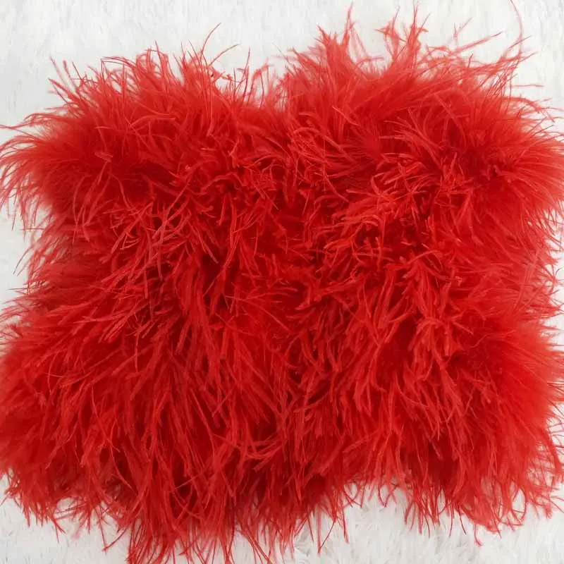 100% Natural Ostrich Hair Skirt Length 62 Cm Women's Fur Coat Real Ostrich Fur Dress Bra One Line Skirt Customizable