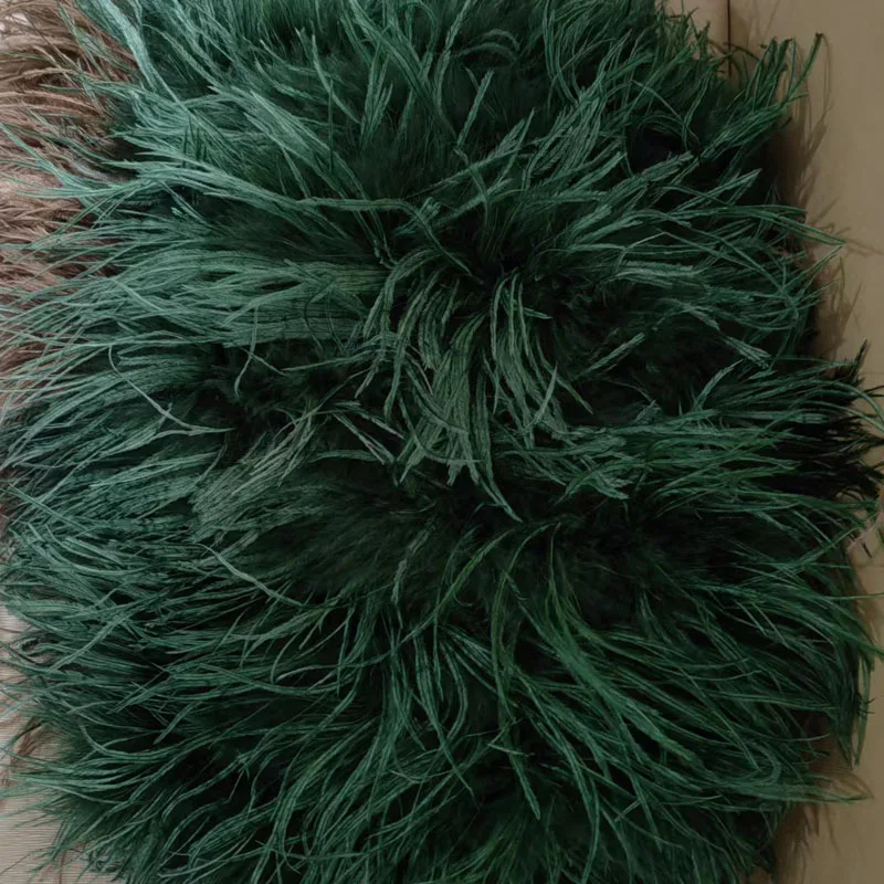100% Natural Ostrich Hair Skirt Length 62 Cm Women's Fur Coat Real Ostrich Fur Dress Bra One Line Skirt Customizable