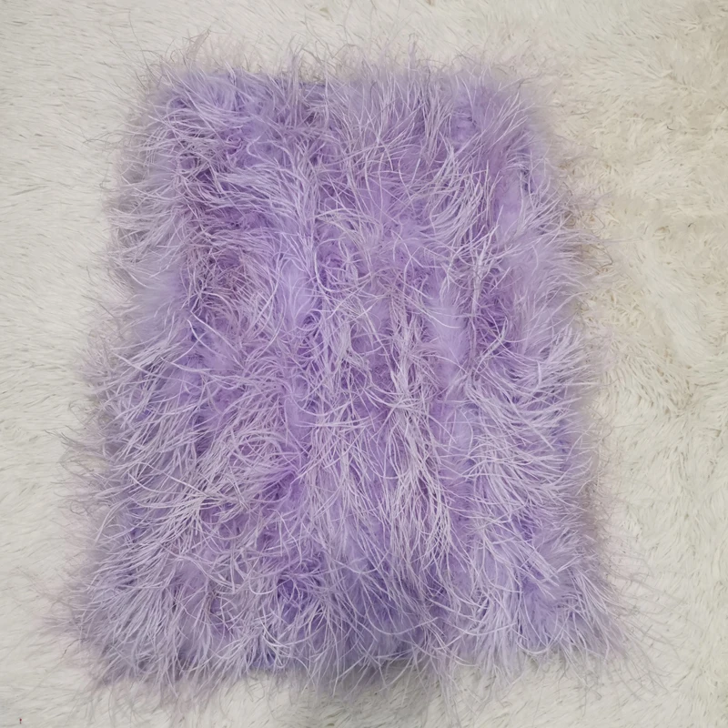 100% Natural Ostrich Hair Skirt Length 62 Cm Women's Fur Coat Real Ostrich Fur Dress Bra One Line Skirt Customizable