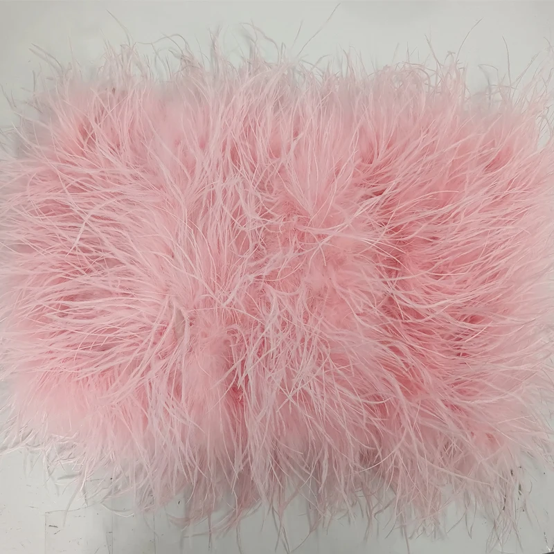 100% Natural Ostrich Hair Skirt Length 62 Cm Women's Fur Coat Real Ostrich Fur Dress Bra One Line Skirt Customizable
