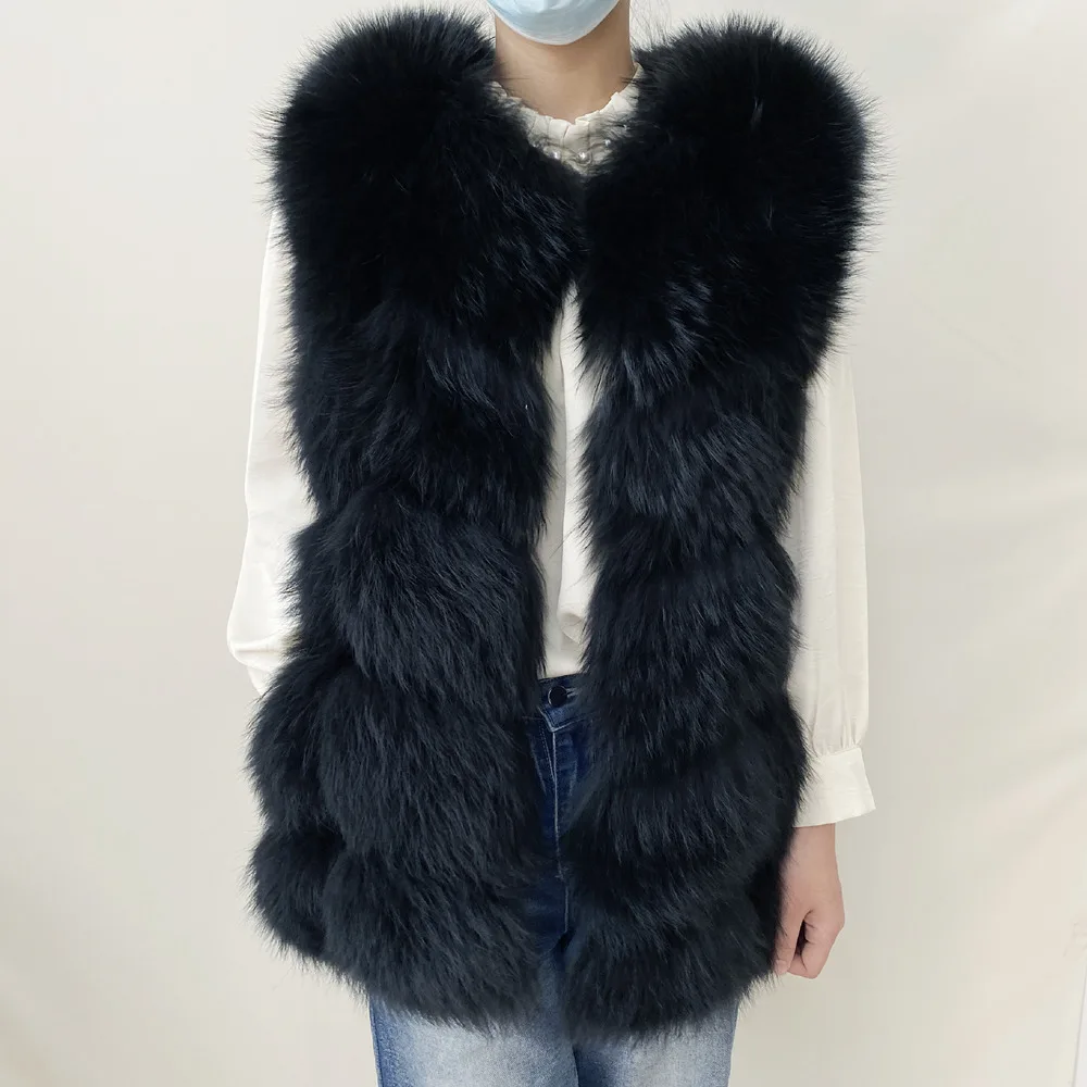 Real Fur Raccoon Vest Natural Fur Coat For Jacket Female Coats Vest Waistcoat Long Fur Coats Real Fur Coat Fox Vest Jacket
