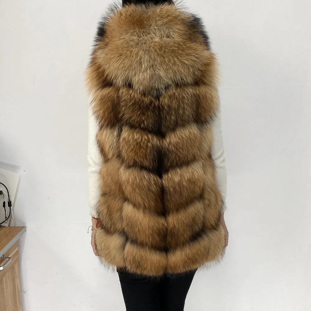 Real Fur Raccoon Vest Natural Fur Coat For Jacket Female Coats Vest Waistcoat Long Fur Coats Real Fur Coat Fox Vest Jacket