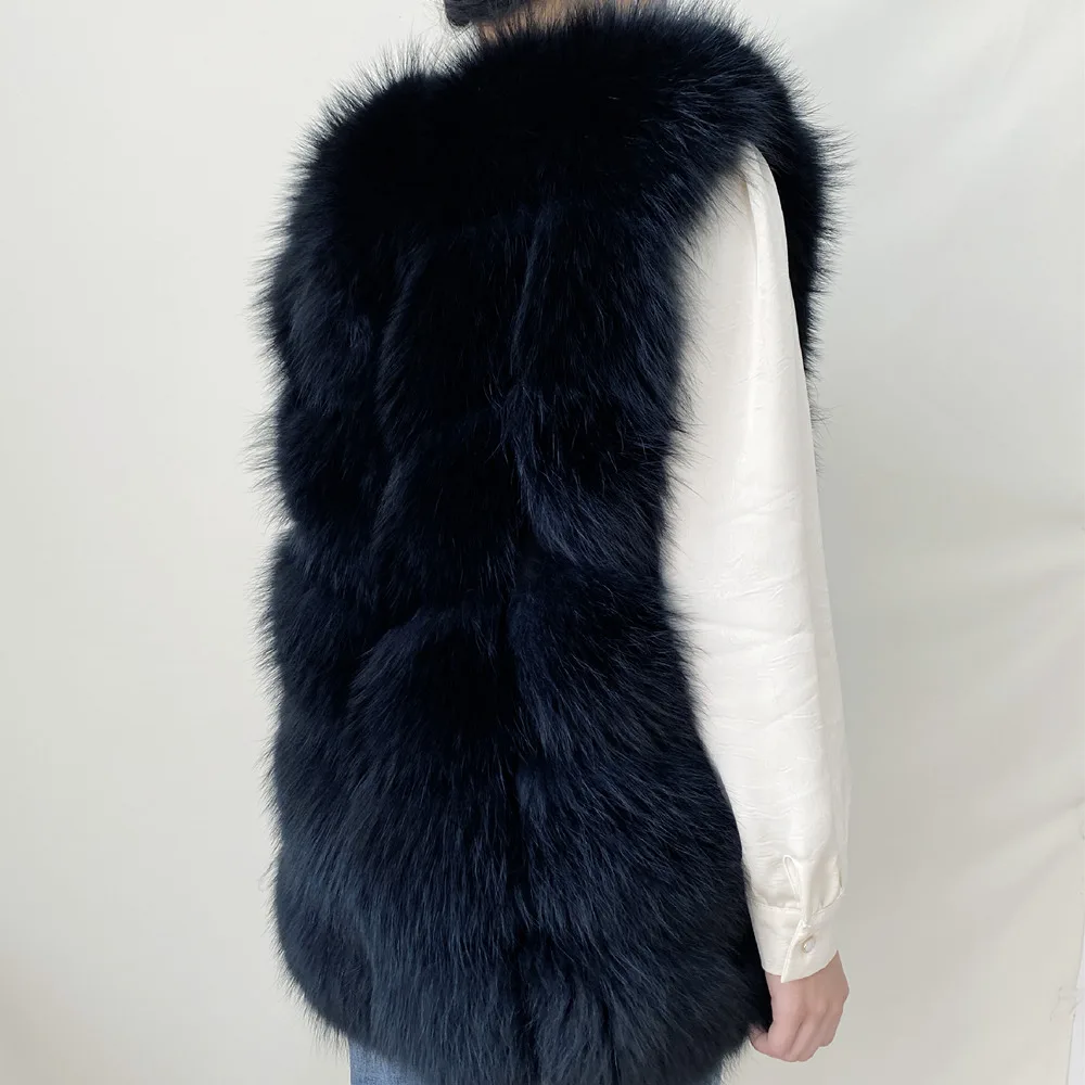 Real Fur Raccoon Vest Natural Fur Coat For Jacket Female Coats Vest Waistcoat Long Fur Coats Real Fur Coat Fox Vest Jacket