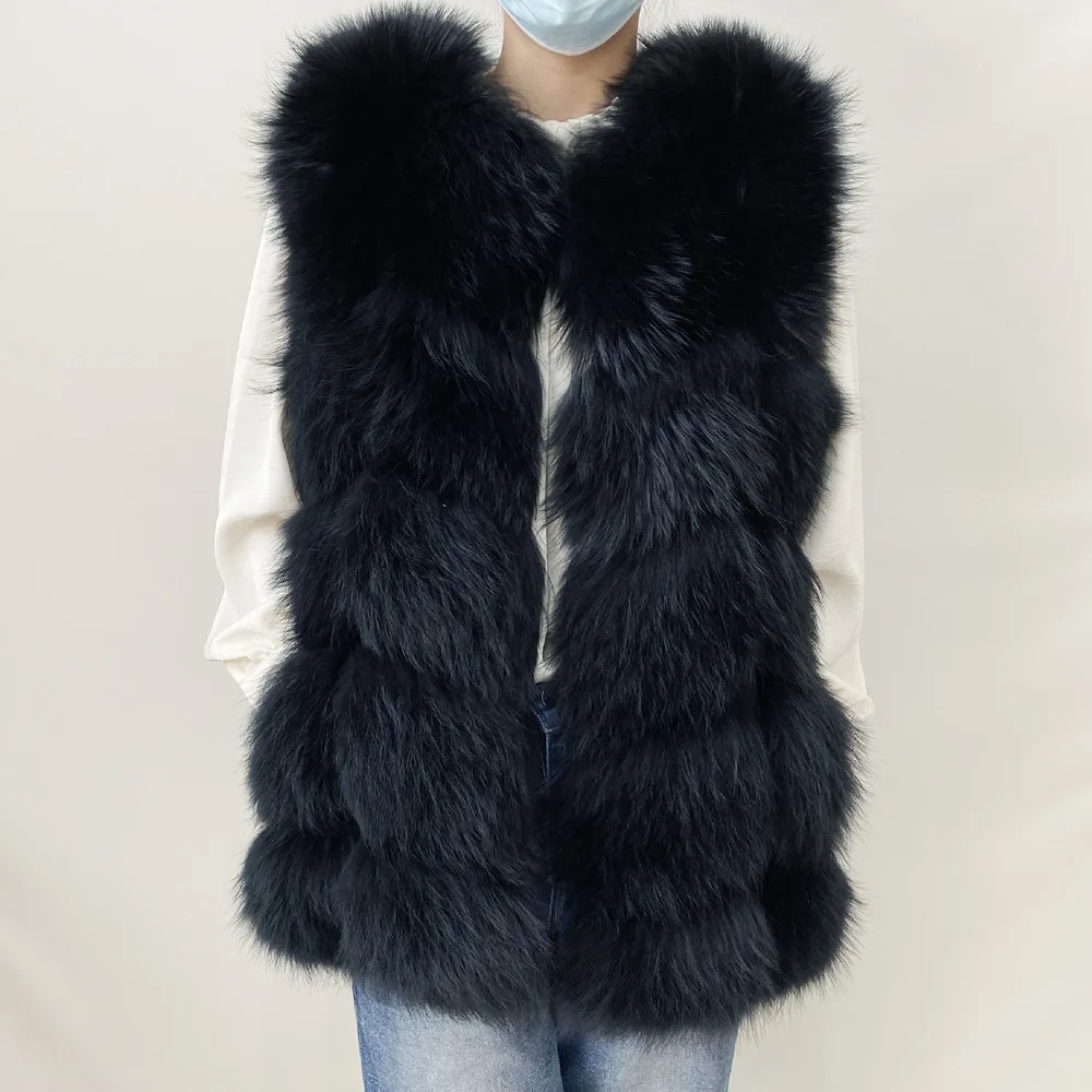 Real Fur Raccoon Vest Natural Fur Coat For Jacket Female Coats Vest Waistcoat Long Fur Coats Real Fur Coat Fox Vest Jacket