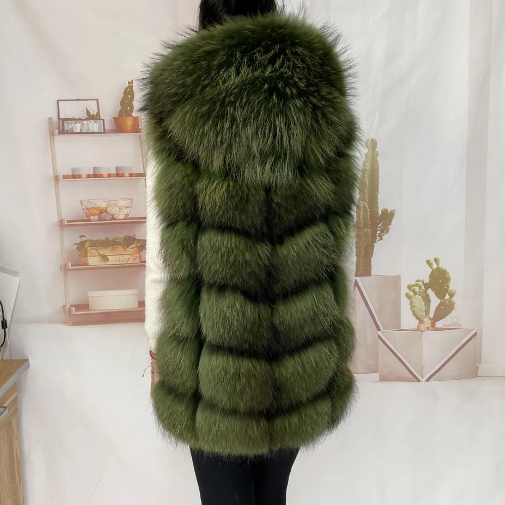 Real Fur Raccoon Vest Natural Fur Coat For Jacket Female Coats Vest Waistcoat Long Fur Coats Real Fur Coat Fox Vest Jacket