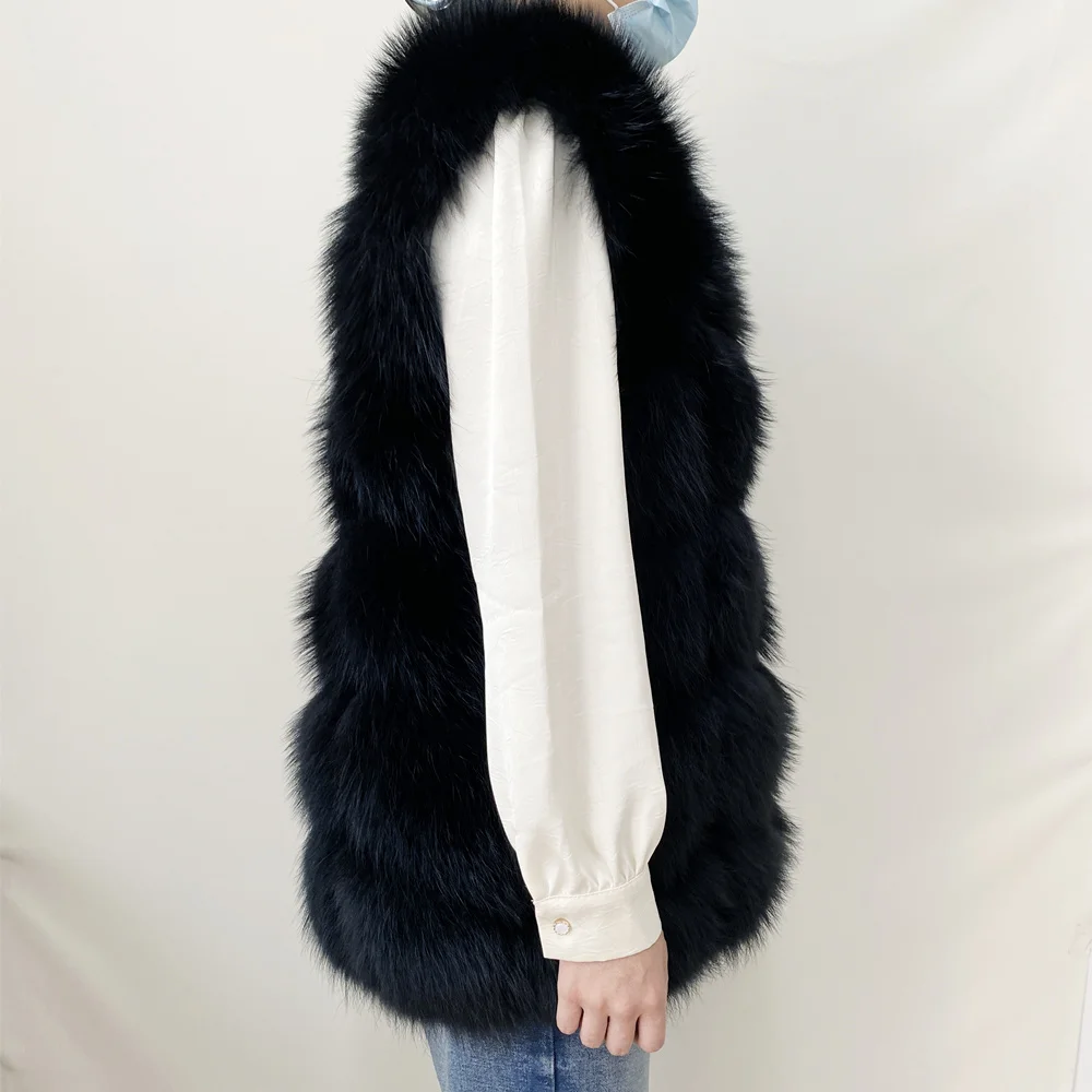 Real Fur Raccoon Vest Natural Fur Coat For Jacket Female Coats Vest Waistcoat Long Fur Coats Real Fur Coat Fox Vest Jacket