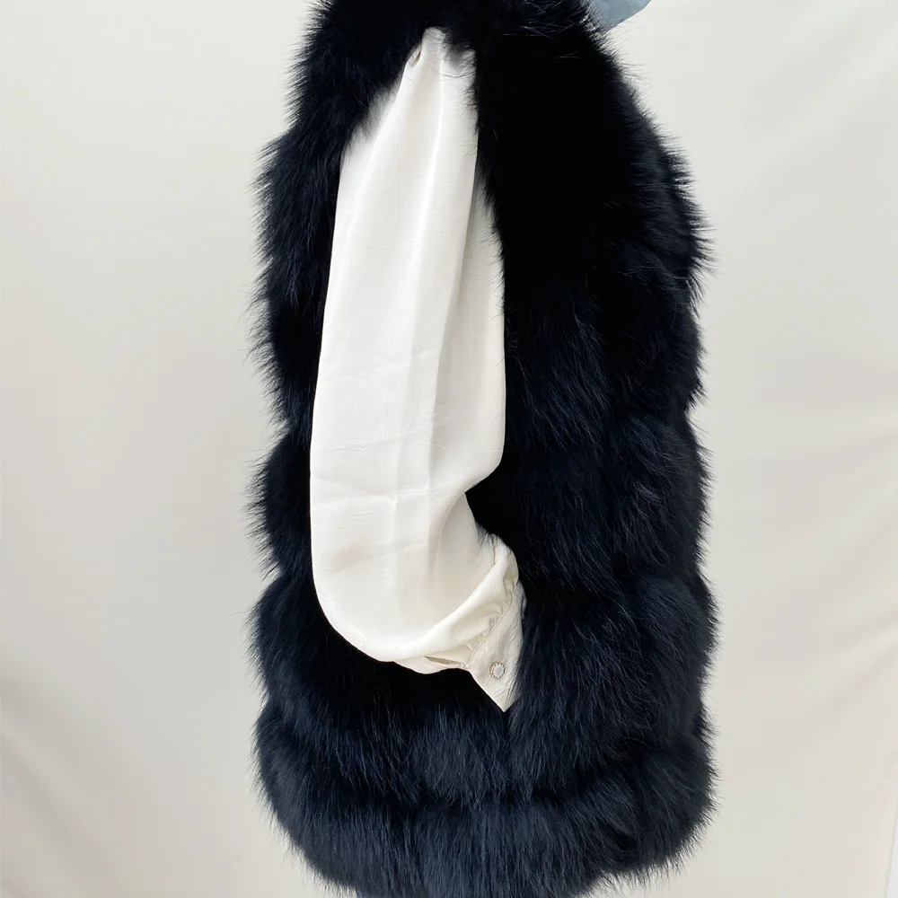 Real Fur Raccoon Vest Natural Fur Coat For Jacket Female Coats Vest Waistcoat Long Fur Coats Real Fur Coat Fox Vest Jacket