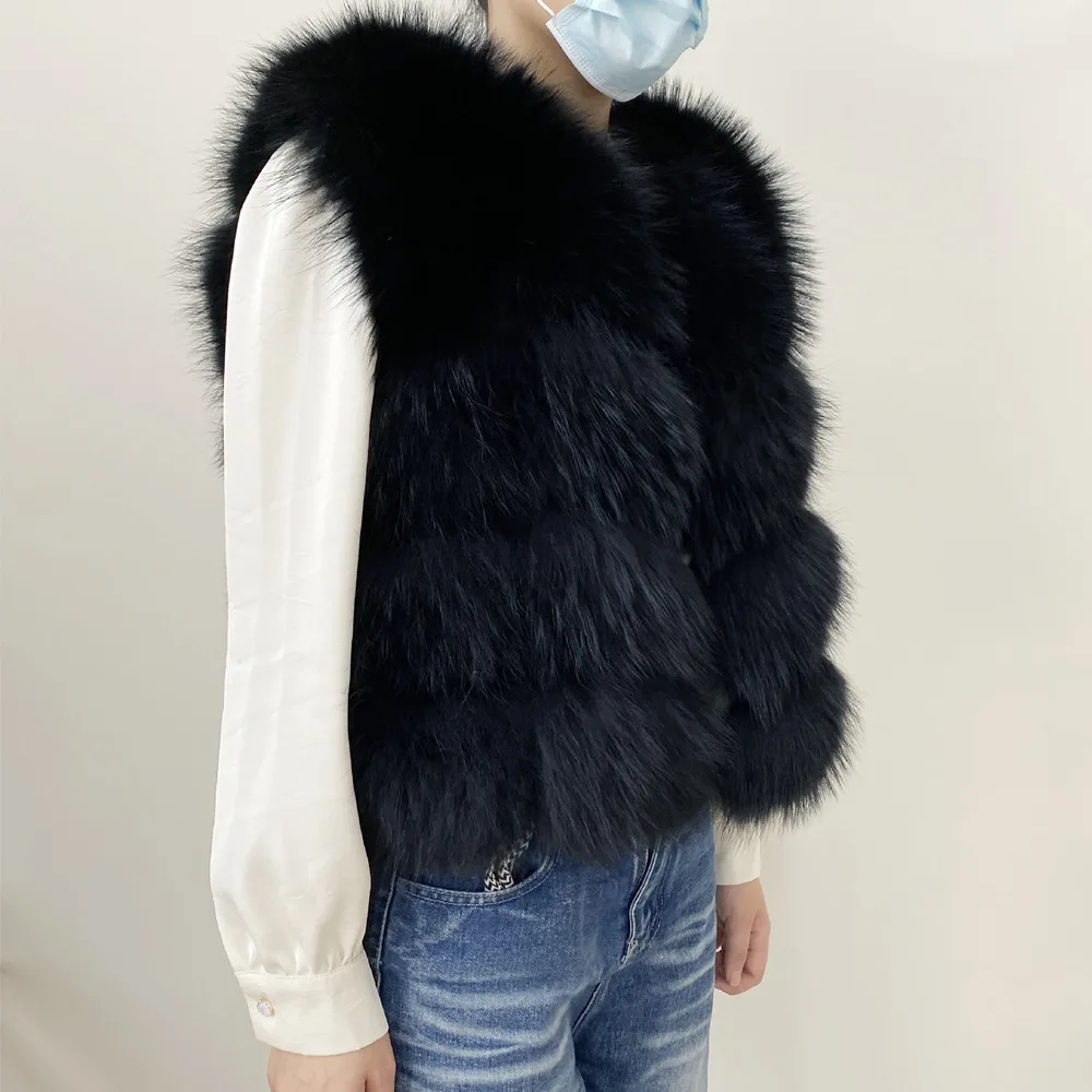 Real Fur Raccoon Vest Natural Fur Coat For Jacket Female Coats Vest Waistcoat Long Fur Coats Real Fur Coat Fox Vest Jacket