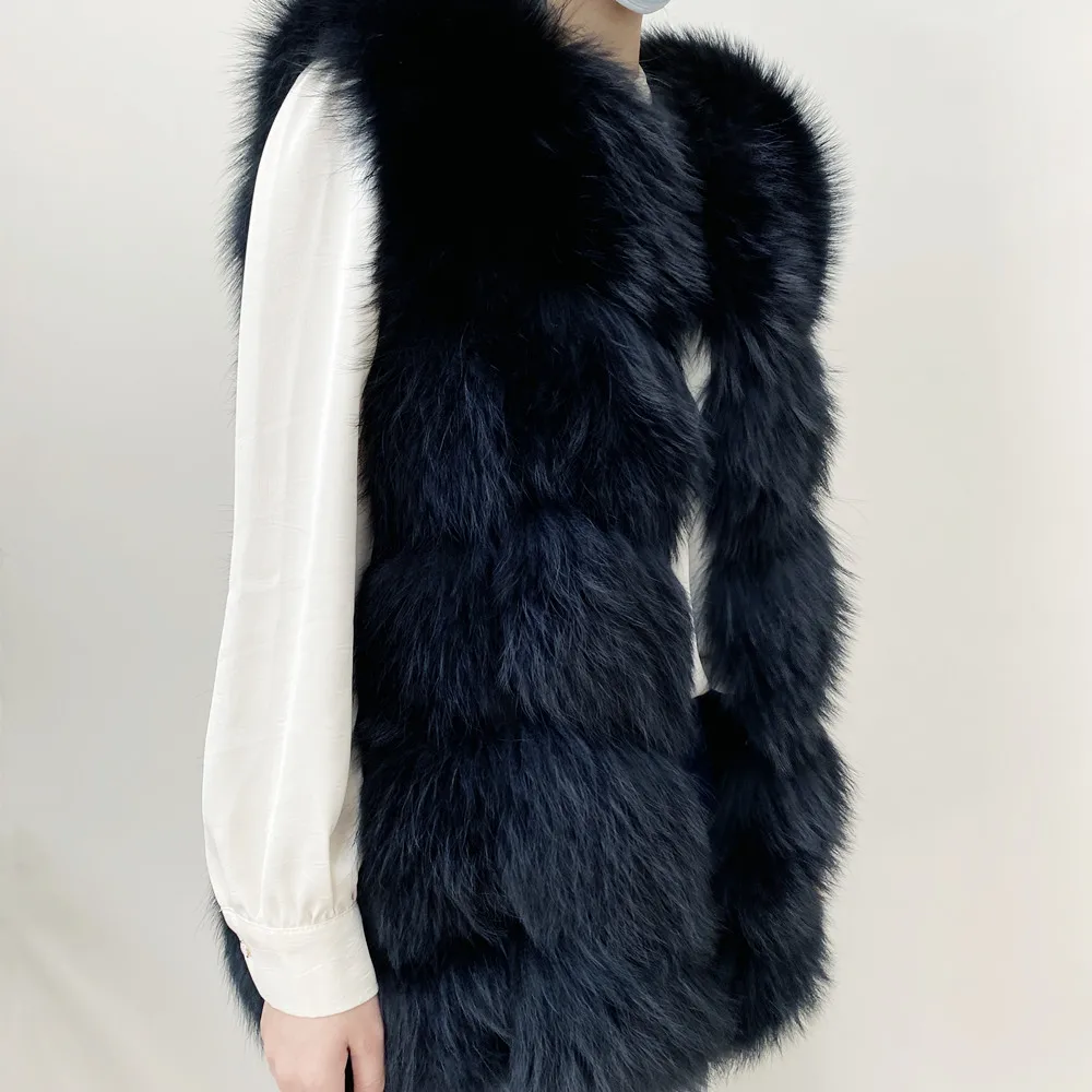 Real Fur Raccoon Vest Natural Fur Coat For Jacket Female Coats Vest Waistcoat Long Fur Coats Real Fur Coat Fox Vest Jacket