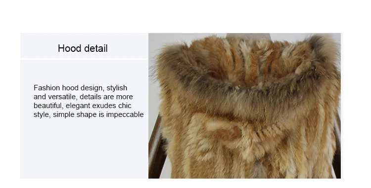 Harppihop fashion rabbit fur vest raccoon fur trimming knitted rabbit fur vest with hood fur waistcoat gilet
