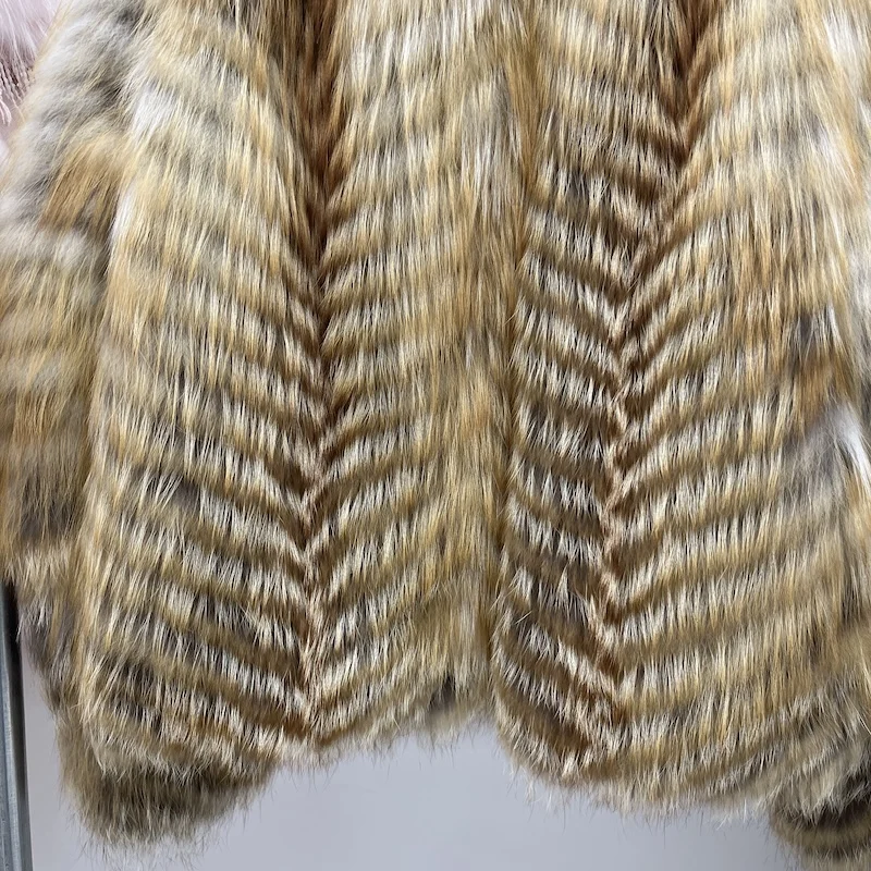 Winter Women Natural Real Red Fox Fur Strip Sewed Toghter With Genuine Leather Down Jackets Female Luxury Thick Warm Outerwear