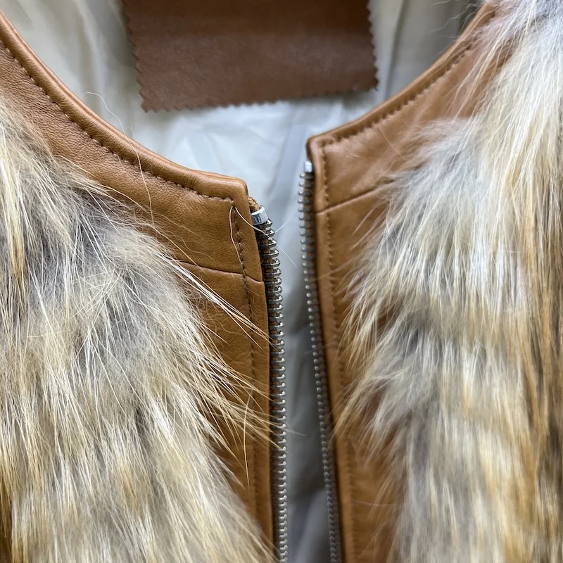 Winter Women Natural Real Red Fox Fur Strip Sewed Toghter With Genuine Leather Down Jackets Female Luxury Thick Warm Outerwear