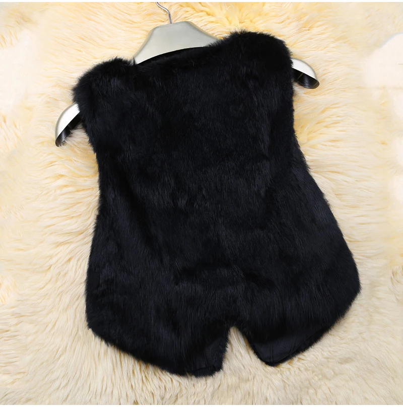 New Style Women Real Genuine Rabbit Fur Vest Fashion 100% Real Rabbit Fur Gilet Lady Real Rabbit Fur Short Sleeveless Coat