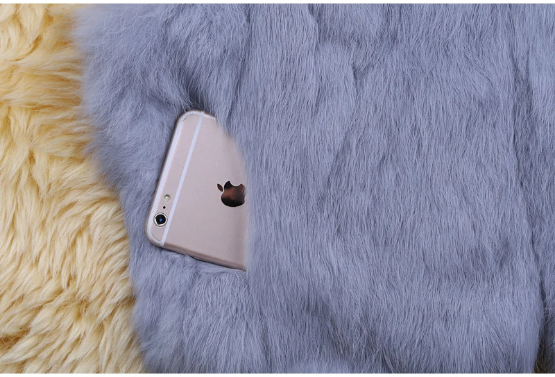 New Style Women Real Genuine Rabbit Fur Vest Fashion 100% Real Rabbit Fur Gilet Lady Real Rabbit Fur Short Sleeveless Coat