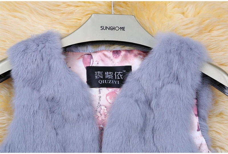 New Style Women Real Genuine Rabbit Fur Vest Fashion 100% Real Rabbit Fur Gilet Lady Real Rabbit Fur Short Sleeveless Coat