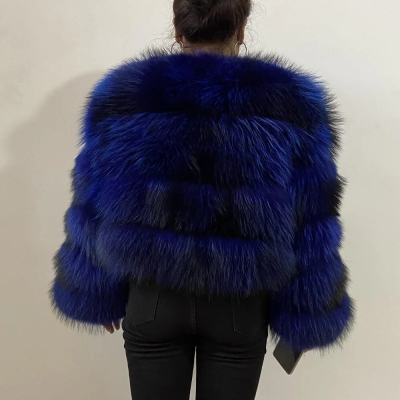 BEIZIRU Women's Real Raccoon Fur Coat Winter Long Sleeve Hooded Jacket with Turndown Collar Natural Luxury Thick Top
