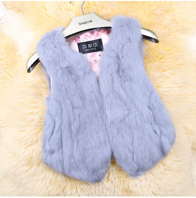 2026 Hot Sale Women Real Genuine Rabbit Fur Vest Fashion 100% Real Rabbit Fur Gilet Lady Real Rabbit Fur Short Sleeveless Coat