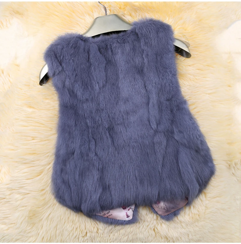 2026 Hot Sale Women Real Genuine Rabbit Fur Vest Fashion 100% Real Rabbit Fur Gilet Lady Real Rabbit Fur Short Sleeveless Coat