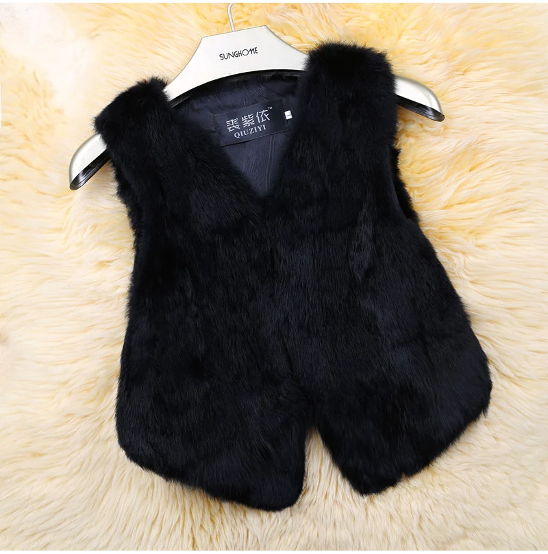 2026 Hot Sale Women Real Genuine Rabbit Fur Vest Fashion 100% Real Rabbit Fur Gilet Lady Real Rabbit Fur Short Sleeveless Coat