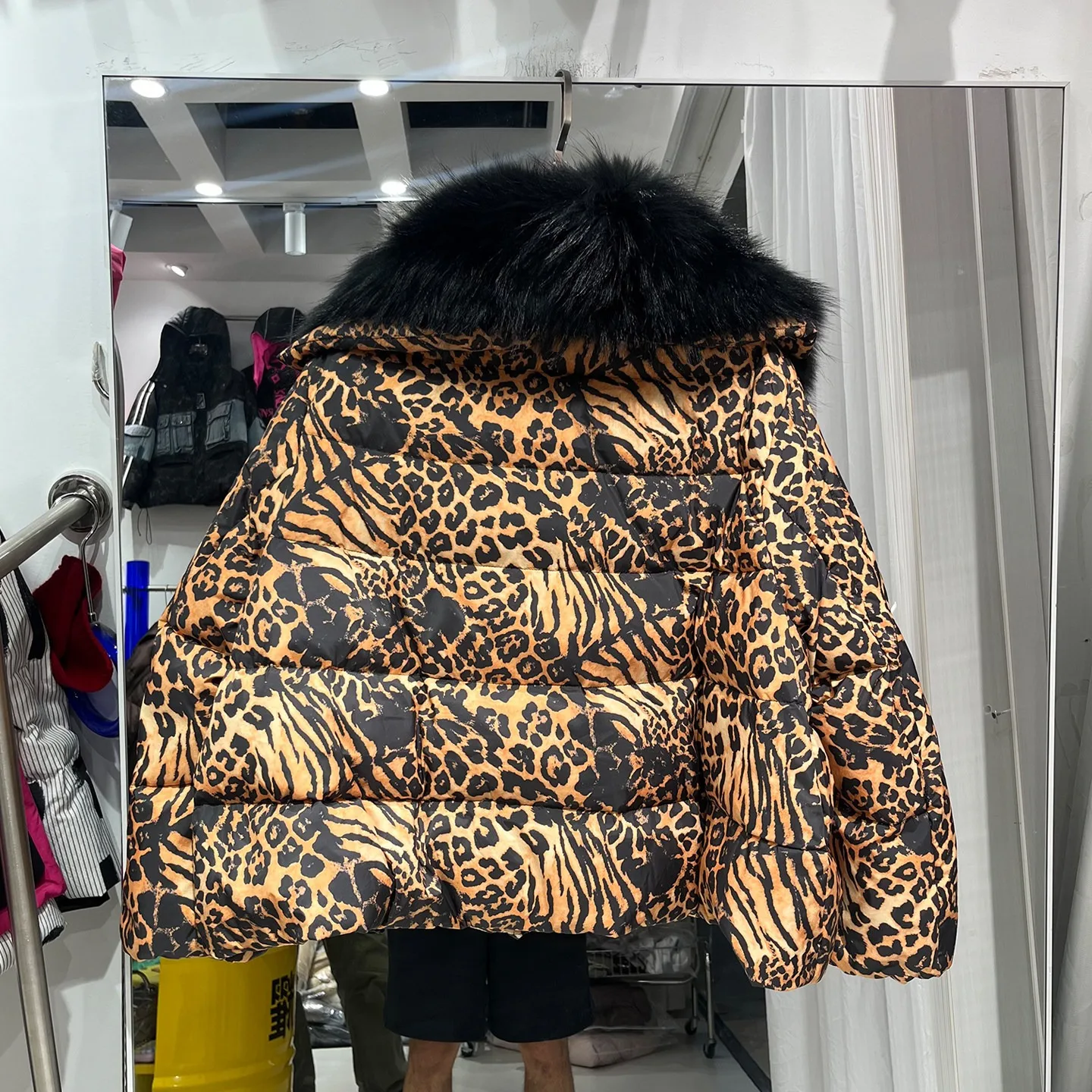 2026 New Fashion Loose Winter Women 90% Duck Down Jacket Natural Real Raccoon Fur Big Collar Coat Thick Warm Streetwear