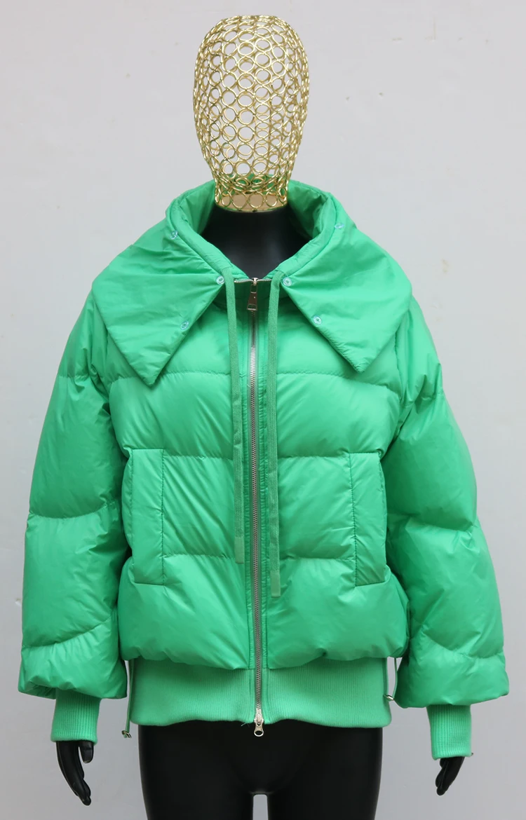 2026 New Fashion Loose Winter Women 90% Duck Down Jacket Natural Real Raccoon Fur Big Collar Coat Thick Warm Streetwear
