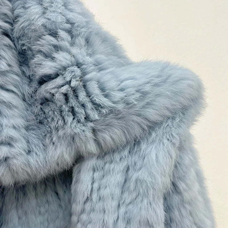 OFTBUY New Winter Women Natural Fur Jacket Women Loose Weave Quality Streetwear Hooded Long Sleeves Real Rabbit Fur Coat Female