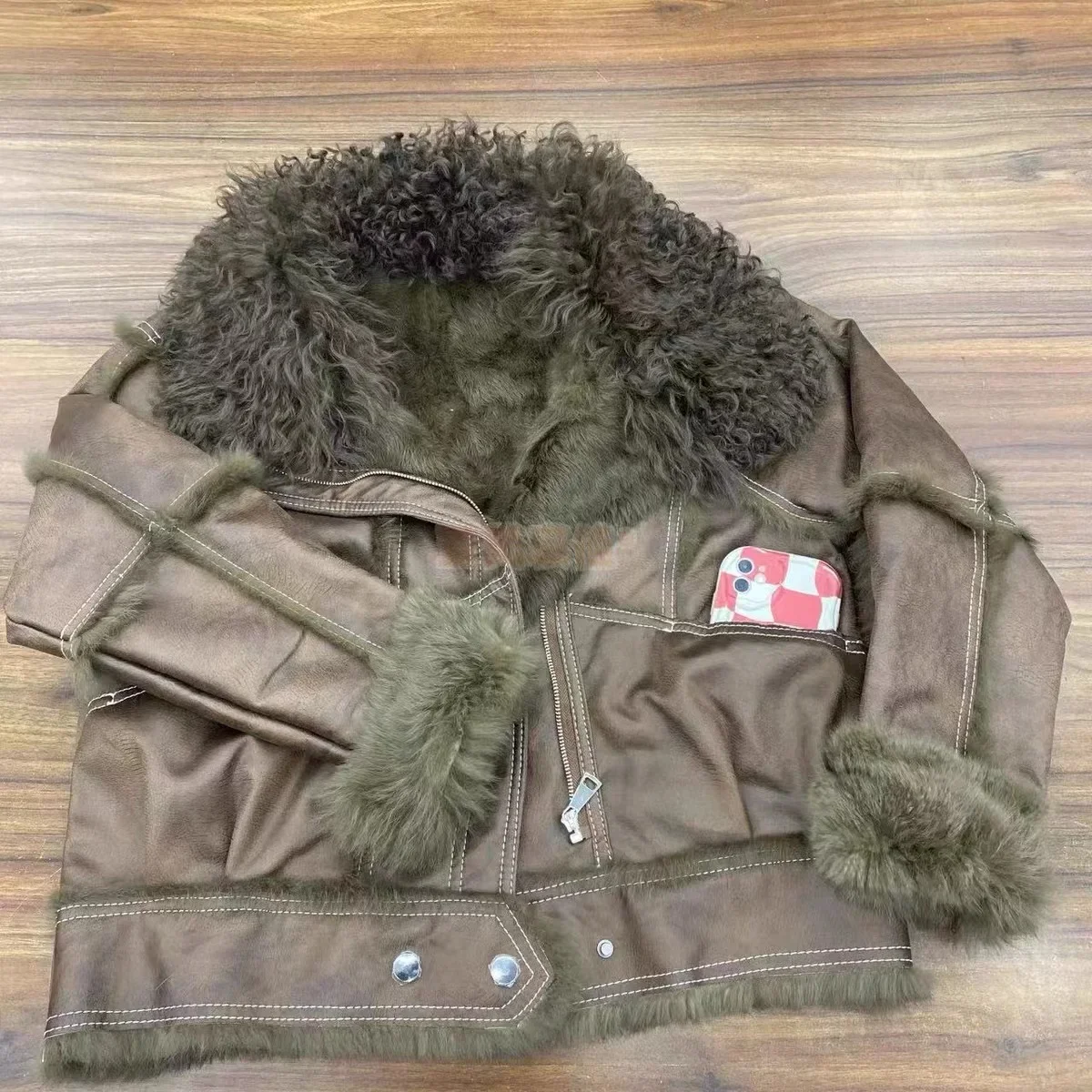 Real Rex rabbit fur Coats With Genuine Sheepskin Leather Wholeskin Natural rabbit fur Jacket Outwear Luxury Women Winter New