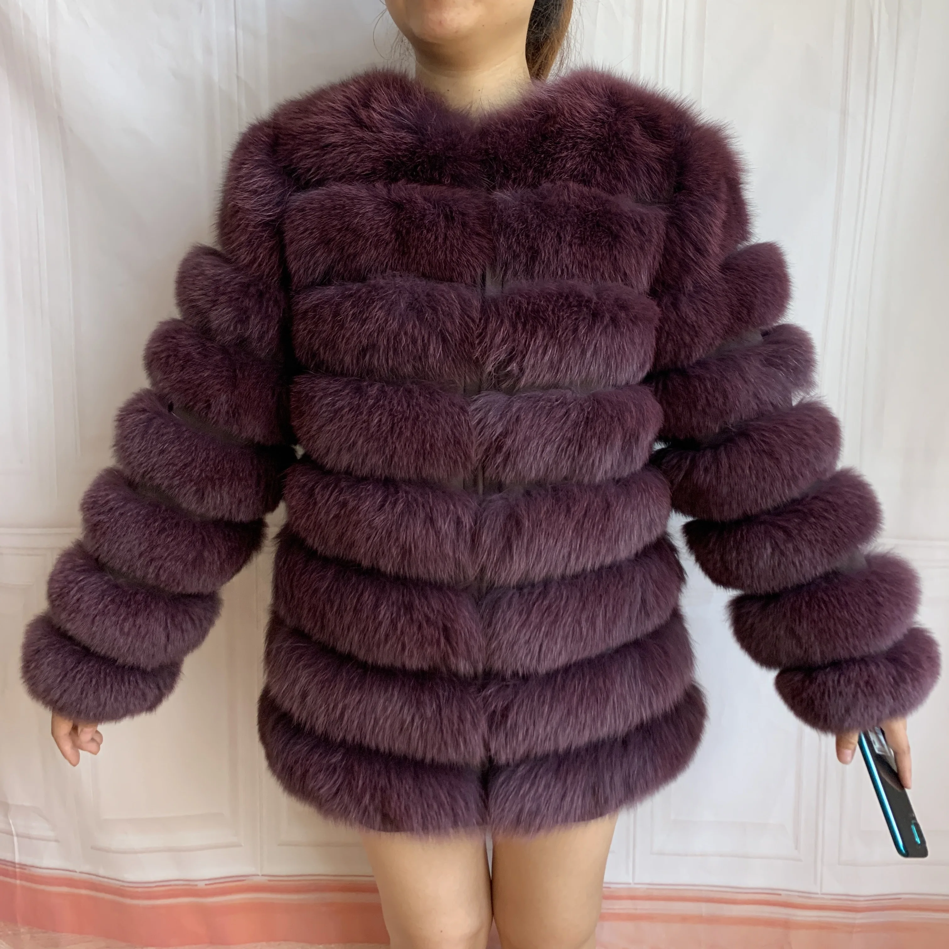 NEW Style Length Sleeves 4in1 Real Fur Coats Women Natural Real Fur Jackets Vest Winter Outerwear Women Fox Fur Coat Quality Fur