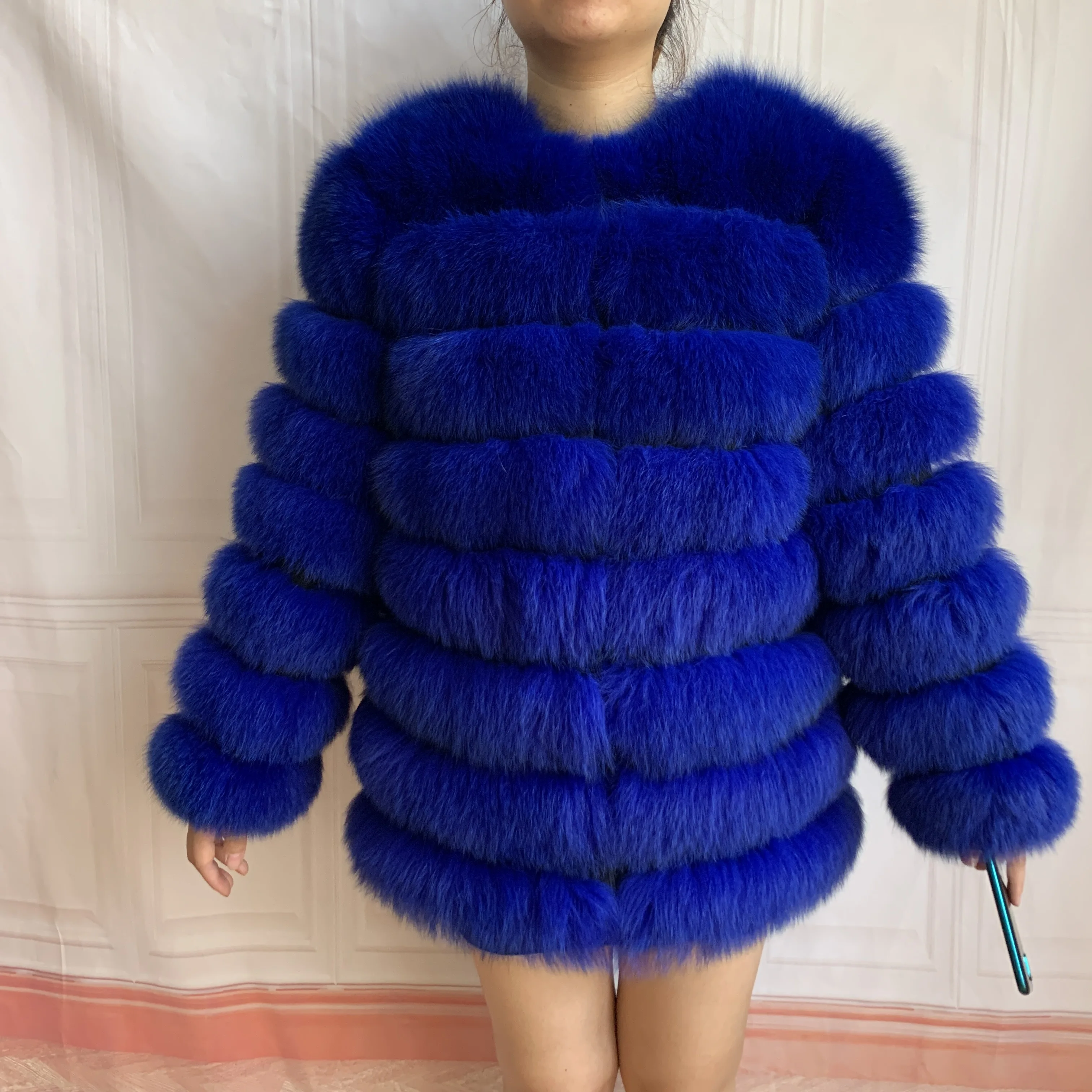 NEW Style Length Sleeves 4in1 Real Fur Coats Women Natural Real Fur Jackets Vest Winter Outerwear Women Fox Fur Coat Quality Fur