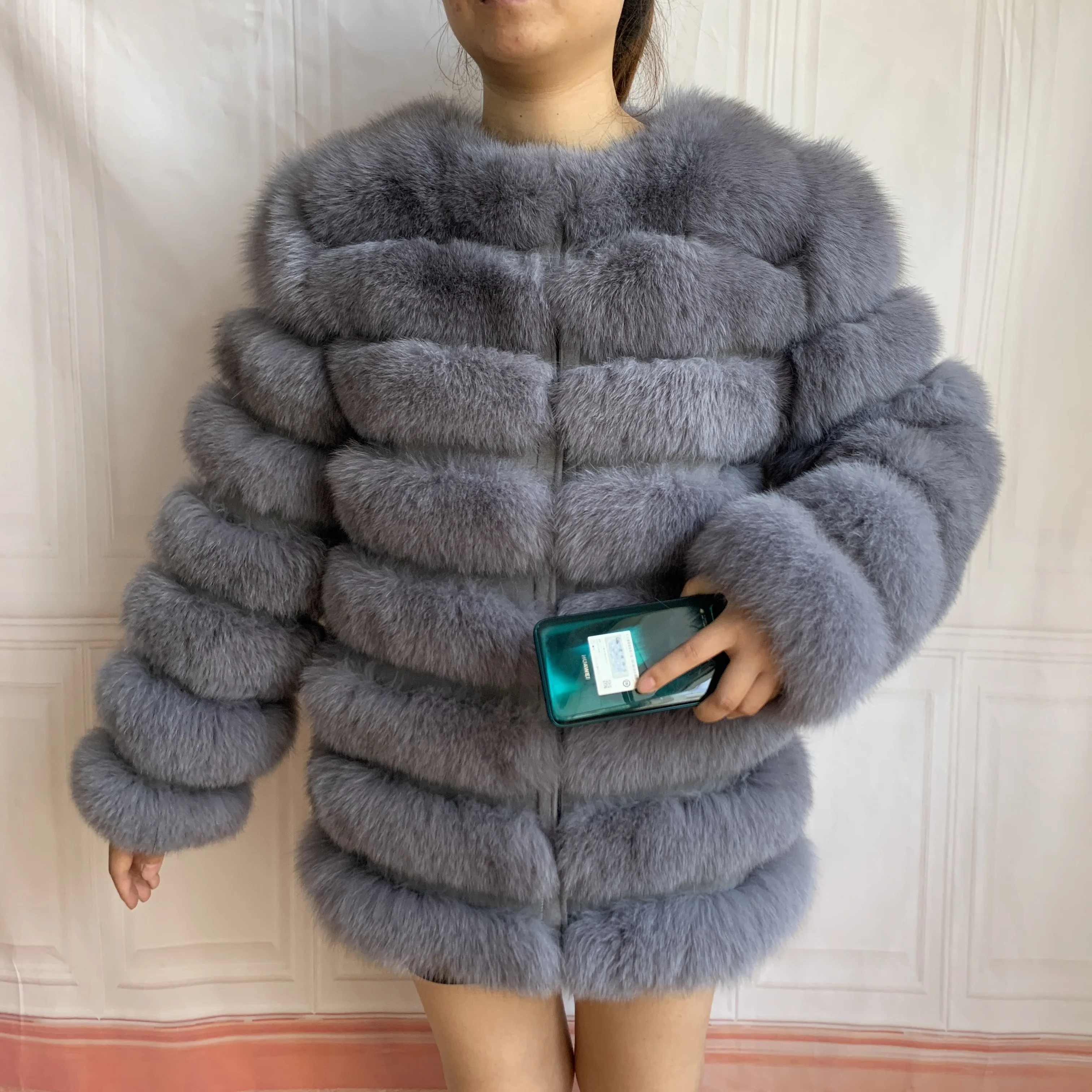 NEW Style Length Sleeves 4in1 Real Fur Coats Women Natural Real Fur Jackets Vest Winter Outerwear Women Fox Fur Coat Quality Fur