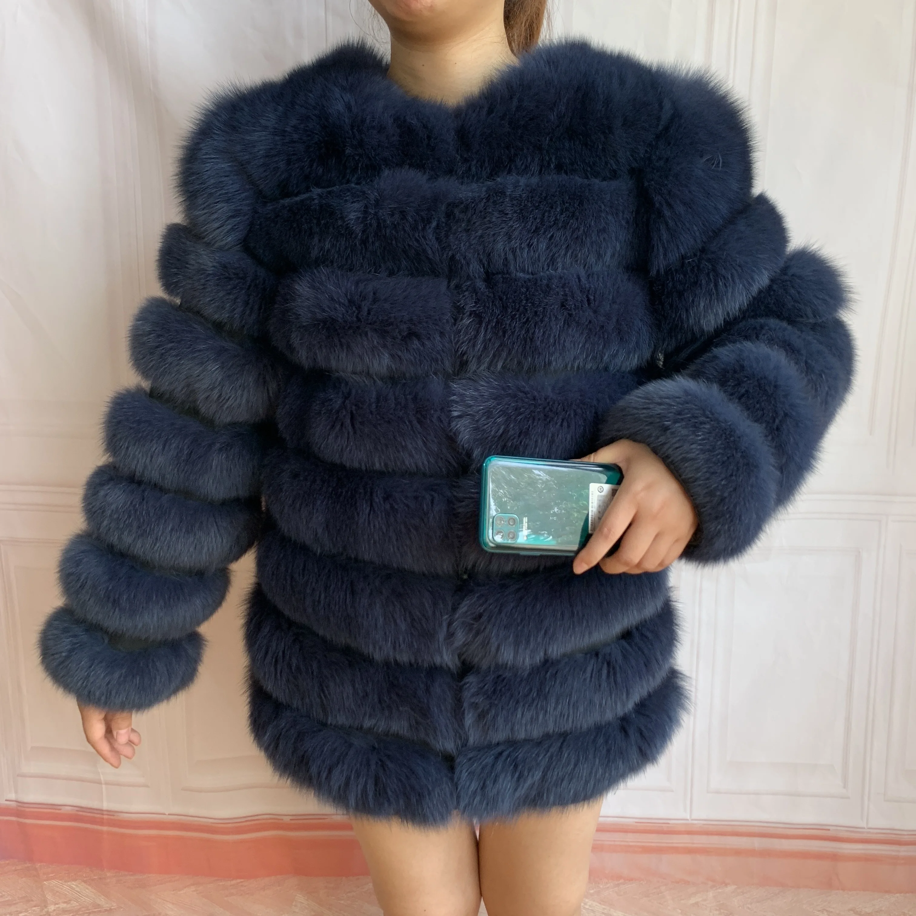 NEW Style Length Sleeves 4in1 Real Fur Coats Women Natural Real Fur Jackets Vest Winter Outerwear Women Fox Fur Coat Quality Fur