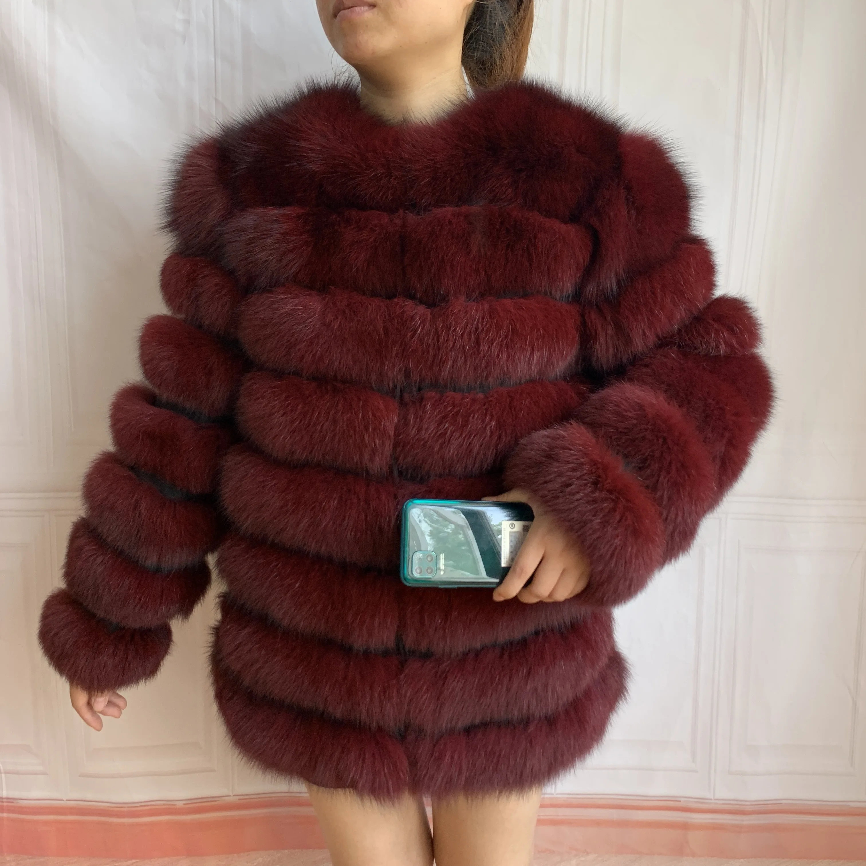 NEW Style Length Sleeves 4in1 Real Fur Coats Women Natural Real Fur Jackets Vest Winter Outerwear Women Fox Fur Coat Quality Fur