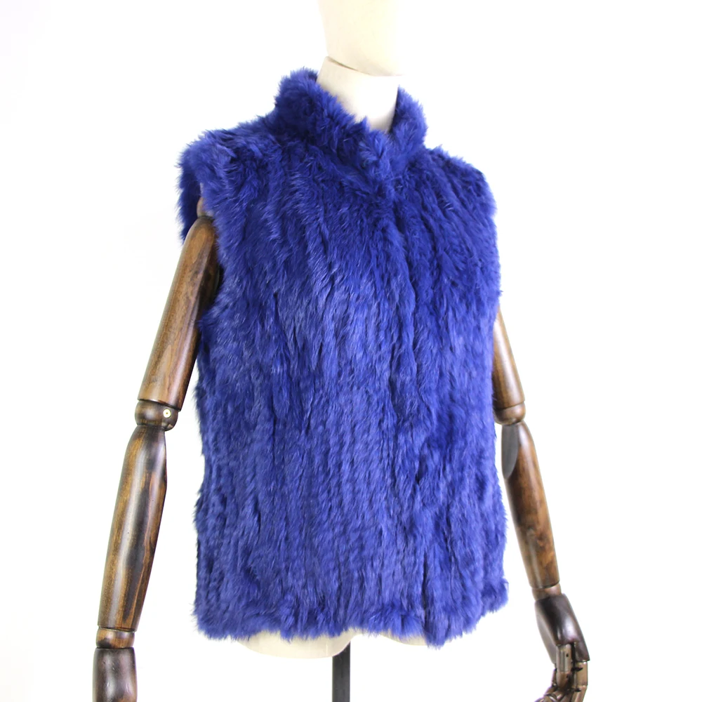 17 colors woman girl real rabbit fur vest jacket spring winter warm genuine rabbit fur knit coat vest black beige