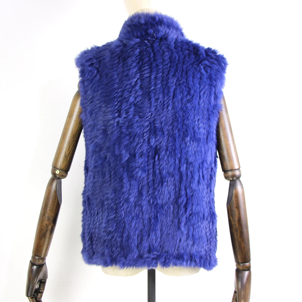 17 colors woman girl real rabbit fur vest jacket spring winter warm genuine rabbit fur knit coat vest black beige