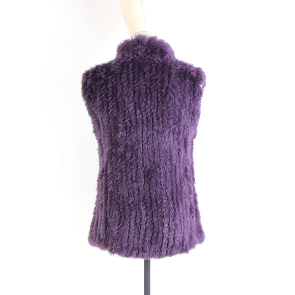 17 colors woman girl real rabbit fur vest jacket spring winter warm genuine rabbit fur knit coat vest black beige