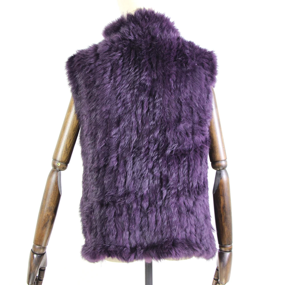 17 colors woman girl real rabbit fur vest jacket spring winter warm genuine rabbit fur knit coat vest black beige