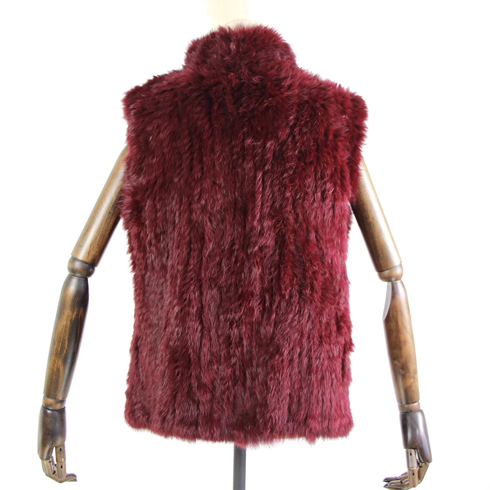 17 colors woman girl real rabbit fur vest jacket spring winter warm genuine rabbit fur knit coat vest black beige