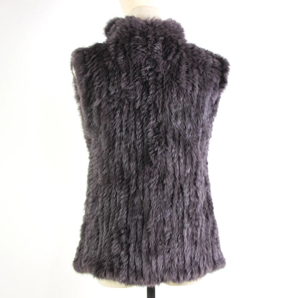 17 colors woman girl real rabbit fur vest jacket spring winter warm genuine rabbit fur knit coat vest black beige