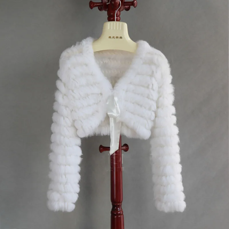 2023 Autumn Real Rabbit Fur Knitted Coat Long Sleeve V-neck Casuall Genuine Fur Outwear Open Stitch Matching Dresses Fall Coat