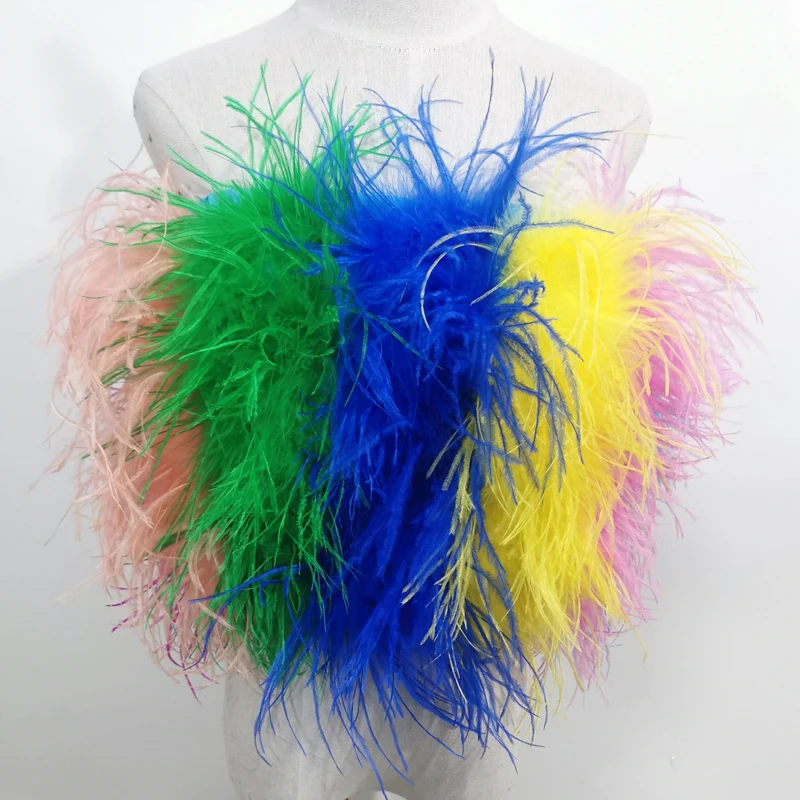 Length 22cm 100% Natural Ostrich Hair Bra Underwear Women's Fur Coat Real Ostrich Fur Coat Fur Mini Skirt Customization