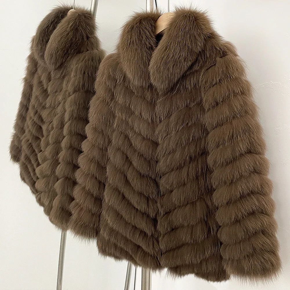 OFTBUY Natural Fox Fur Jacket Luxury Style Streetwear Lady New Winter Clothing Women Fashion Warm Thick Real Fur Coat Female