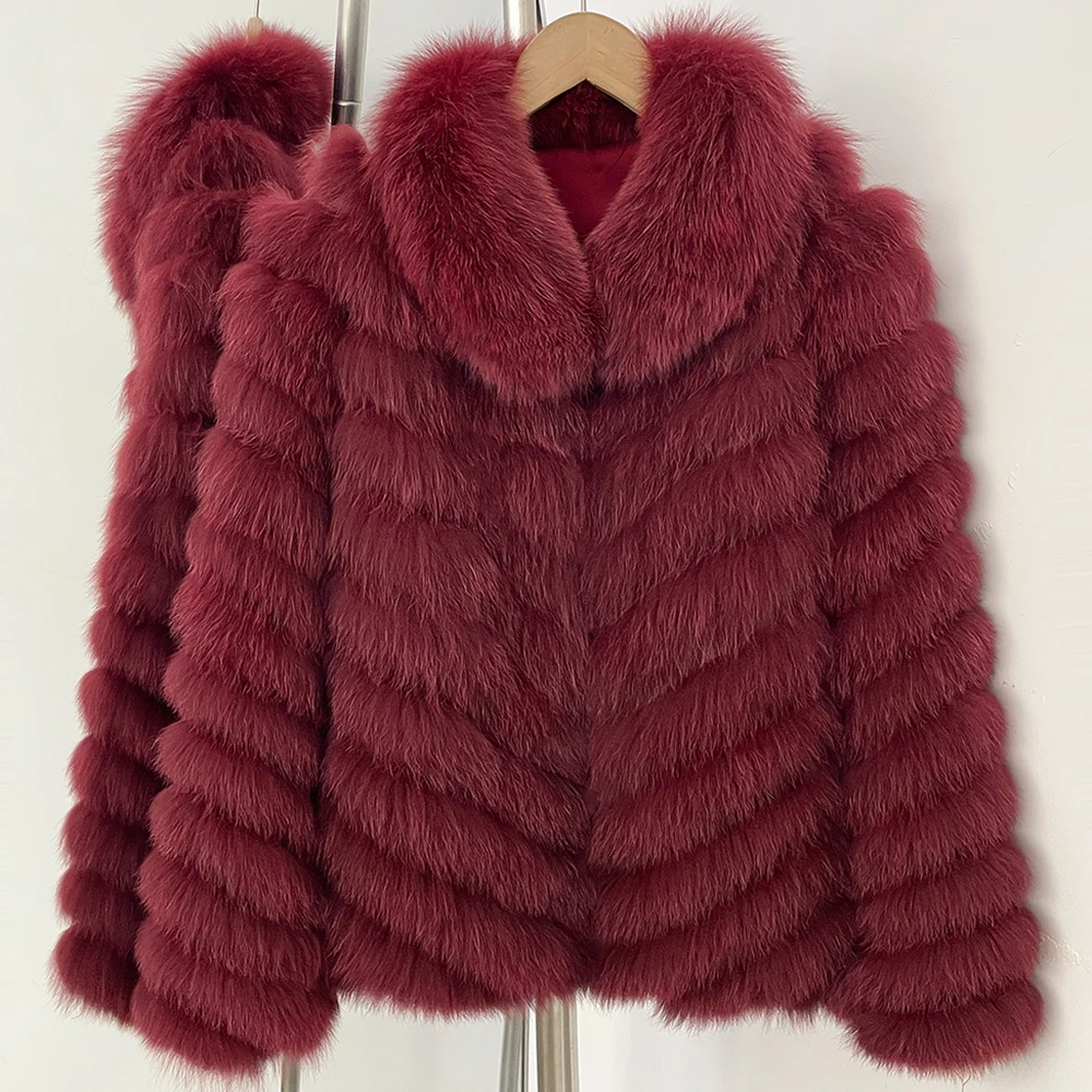 OFTBUY Natural Fox Fur Jacket Luxury Style Streetwear Lady New Winter Clothing Women Fashion Warm Thick Real Fur Coat Female