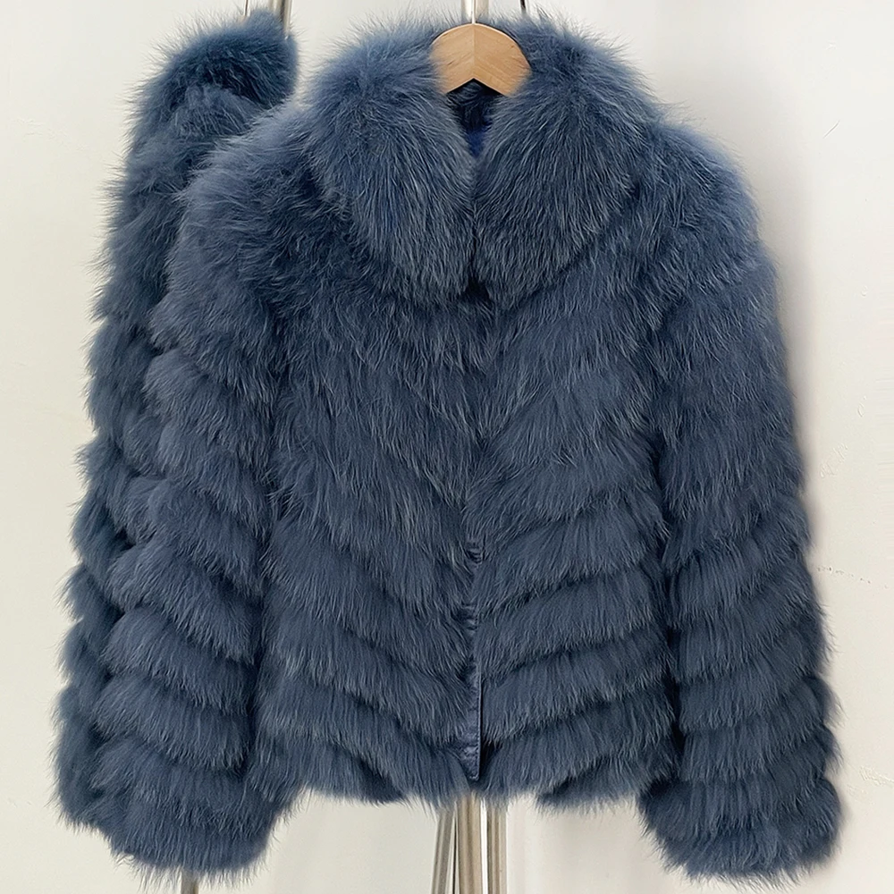 OFTBUY Natural Fox Fur Jacket Luxury Style Streetwear Lady New Winter Clothing Women Fashion Warm Thick Real Fur Coat Female