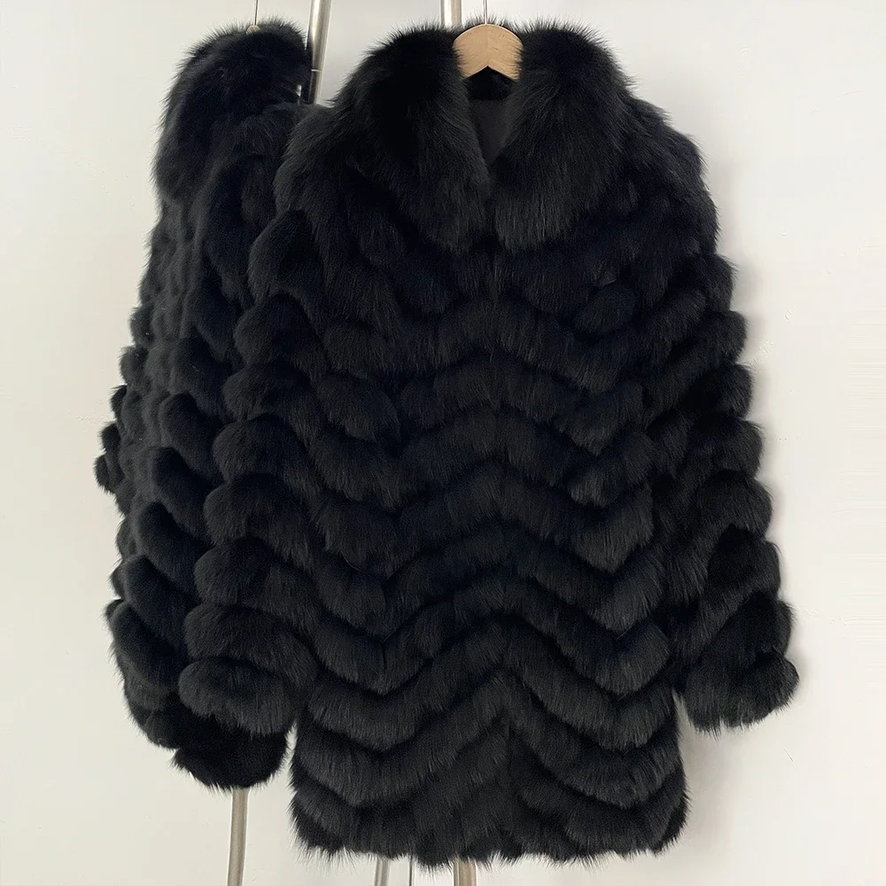 OFTBUY Natural Fox Fur Jacket Luxury Style Streetwear Lady New Winter Clothing Women Fashion Warm Thick Real Fur Coat Female